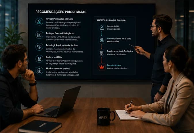 Visão ilustrativa das evidências e da entrega de Active Directory