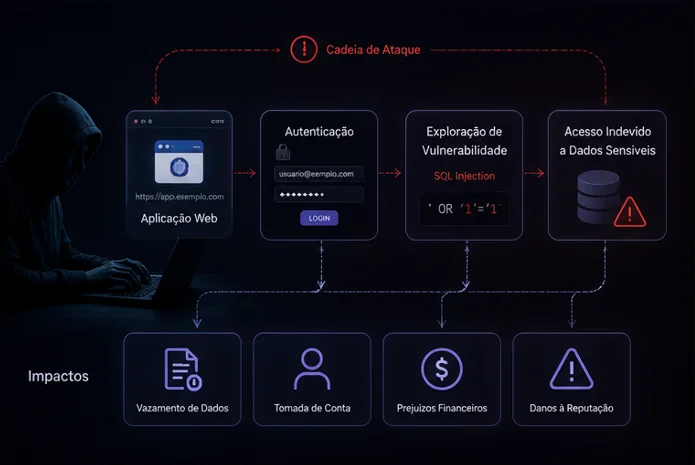 Visão ilustrativa das evidências e da entrega de Pentest de aplicações web