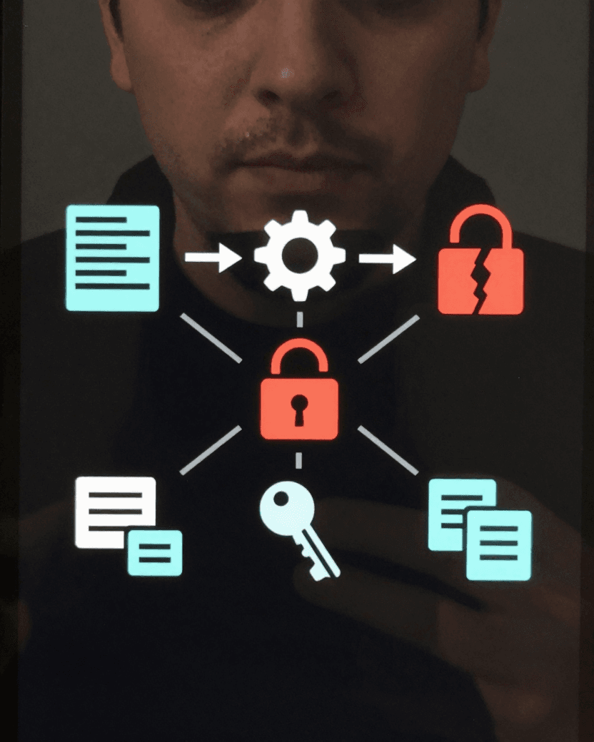 Diagram showing an unauthenticated attacker reaching a CI/CD build server through an agent polling protocol, bypassing authentication, and gaining access to deployment credentials and build artifacts