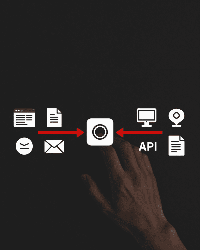 Diagrama de arquitetura mostrando conteúdo externo não confiável fluindo através de um agente de IA até acesso privilegiado a sistema, API e arquivos