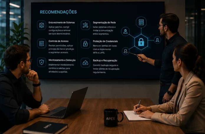 Visão ilustrativa das evidências e da entrega de Rede interna