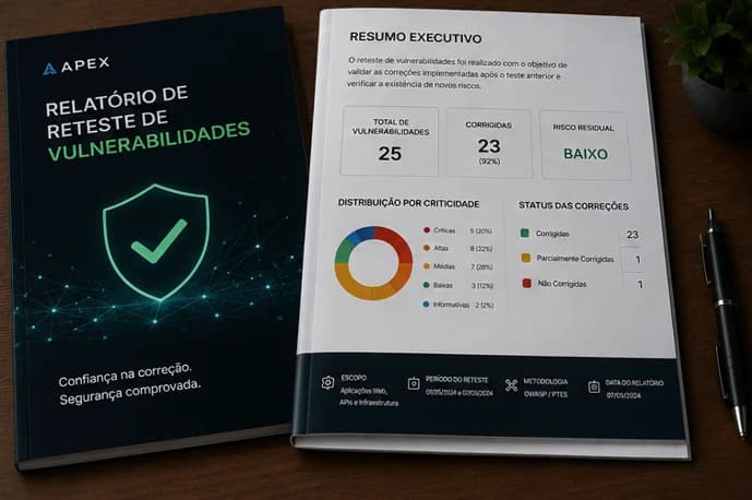 Cena ilustrativa de especialistas colaborando em uma avaliação de segurança